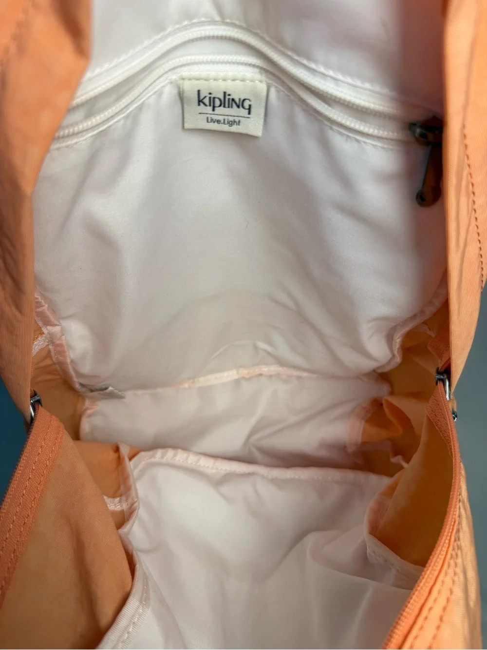 Kipling Challenger II Peach Coral Nylon Backpack Lightweight Travel School